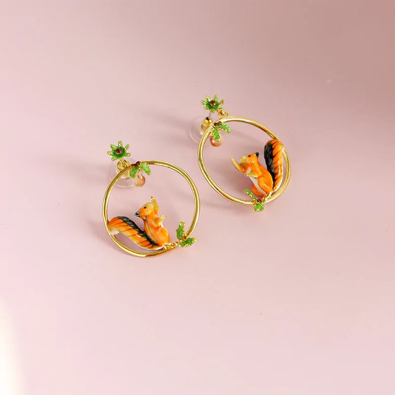 Verzauberte Eichhörnchen-Creolen