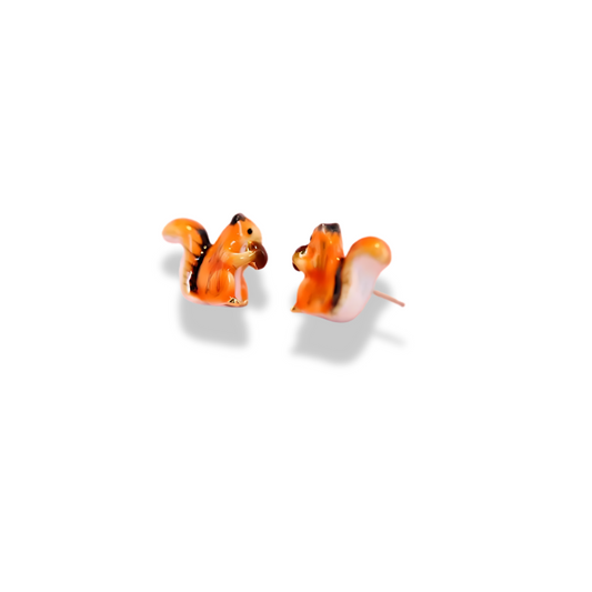 Verspielte Eichhörnchen-Stecker-Ohrringe