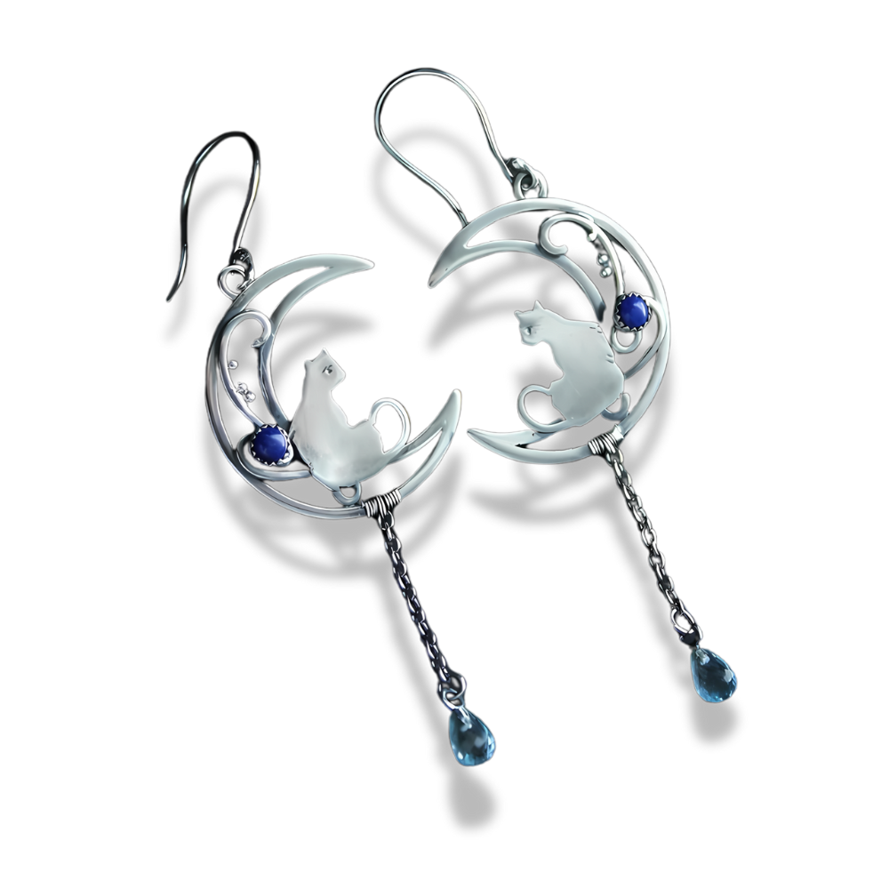 Mondschein-Katzen-Ohrringe