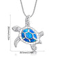 Blaue Opal-Schildkröten-Halskette